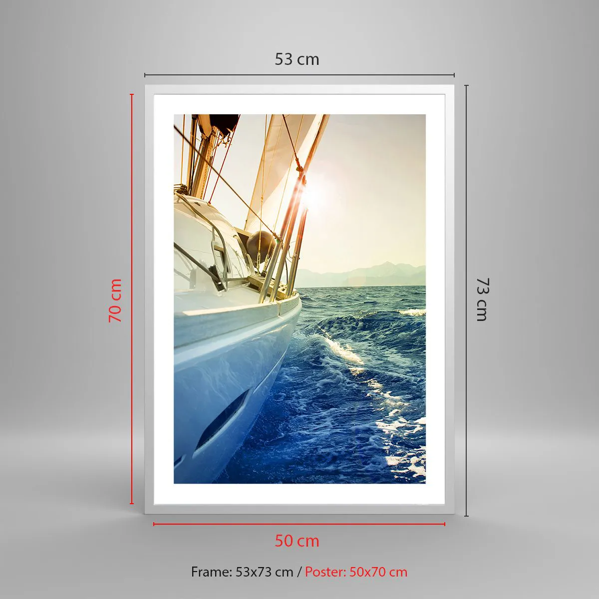 Poster in einem weißen Rahmen - Auf ins Abenteuer - 50x70 cm