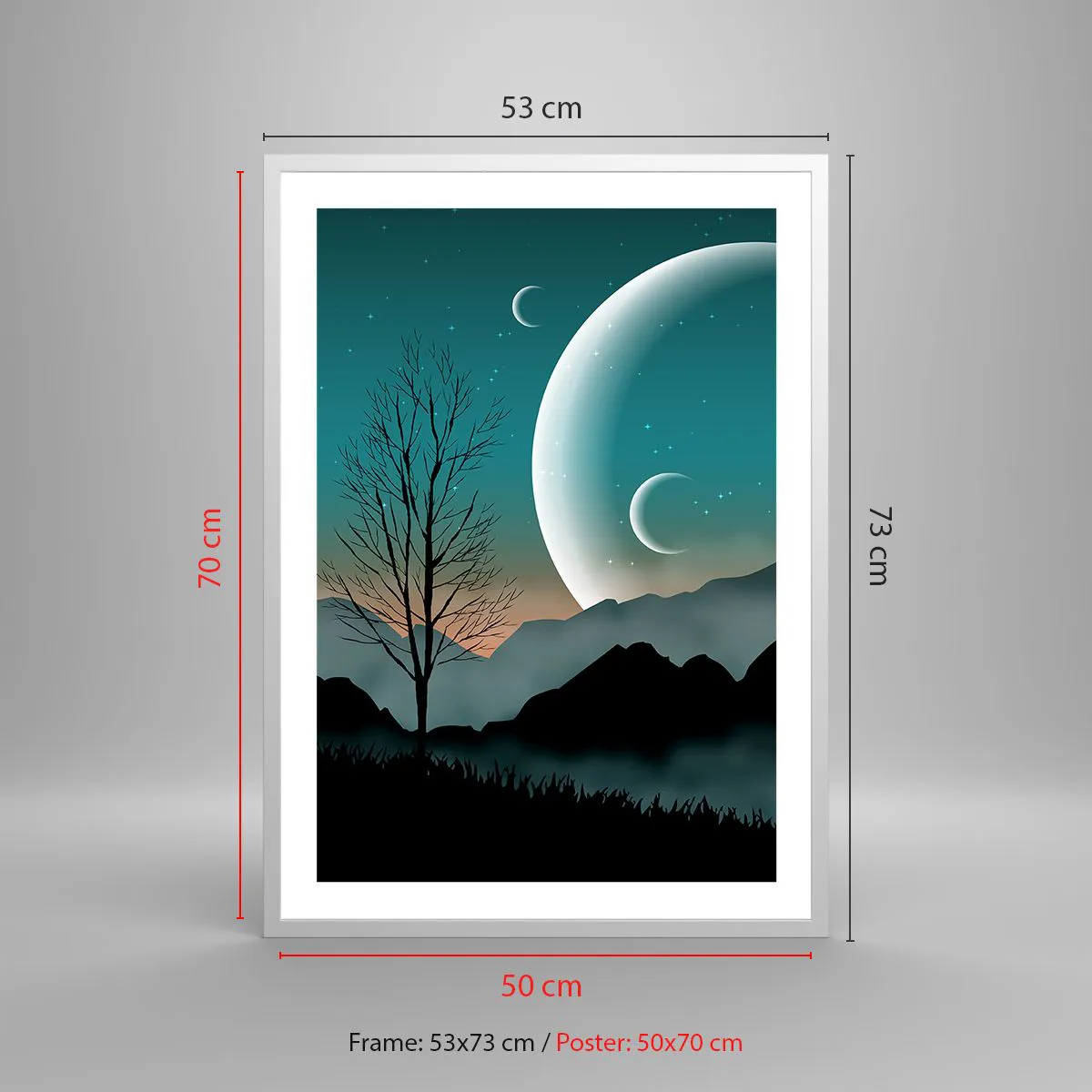Poster in white frmae - Carnival of a Starry Night - 50x70 cm