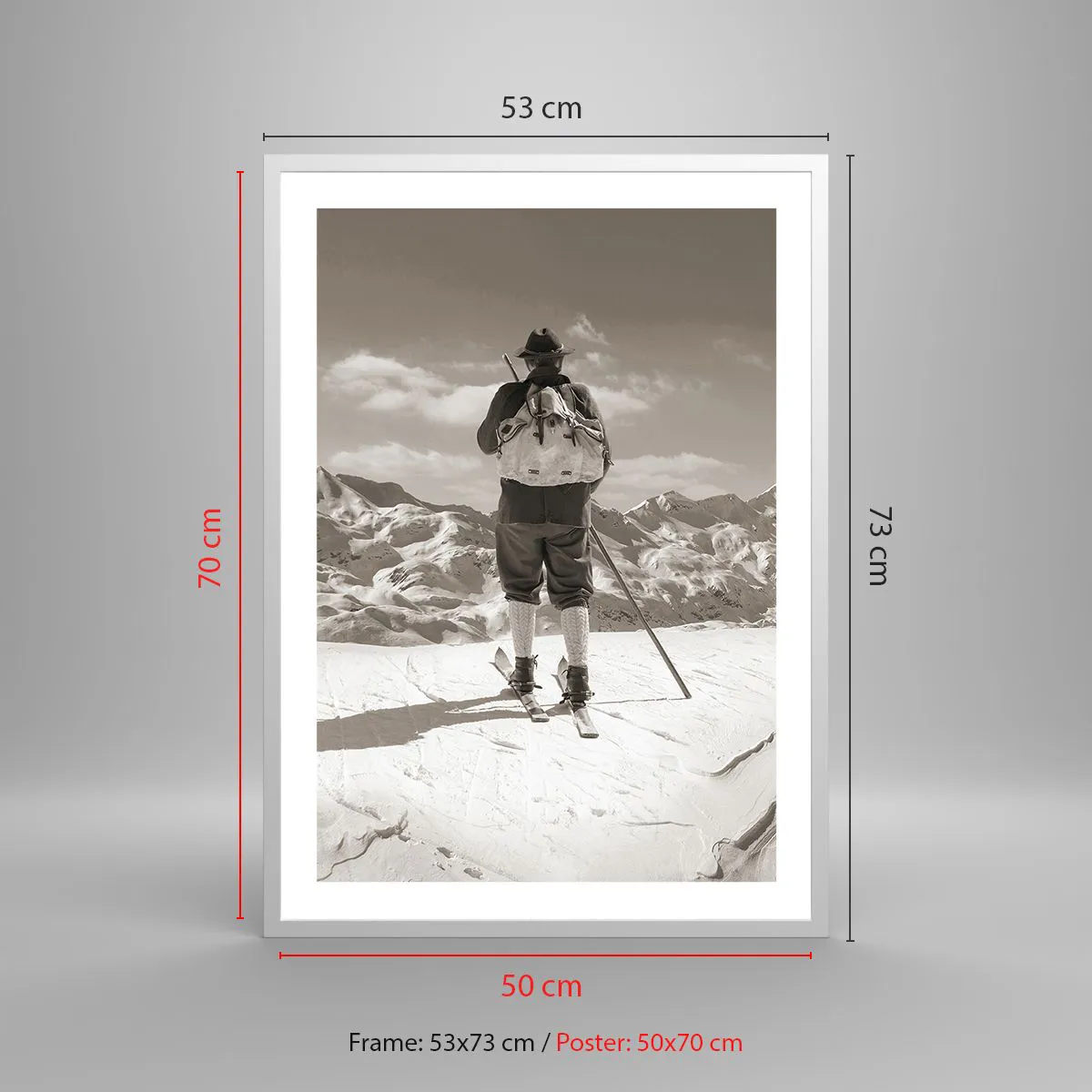 Poster în ramă albă - Și munții sunt la fel - 50x70 cm