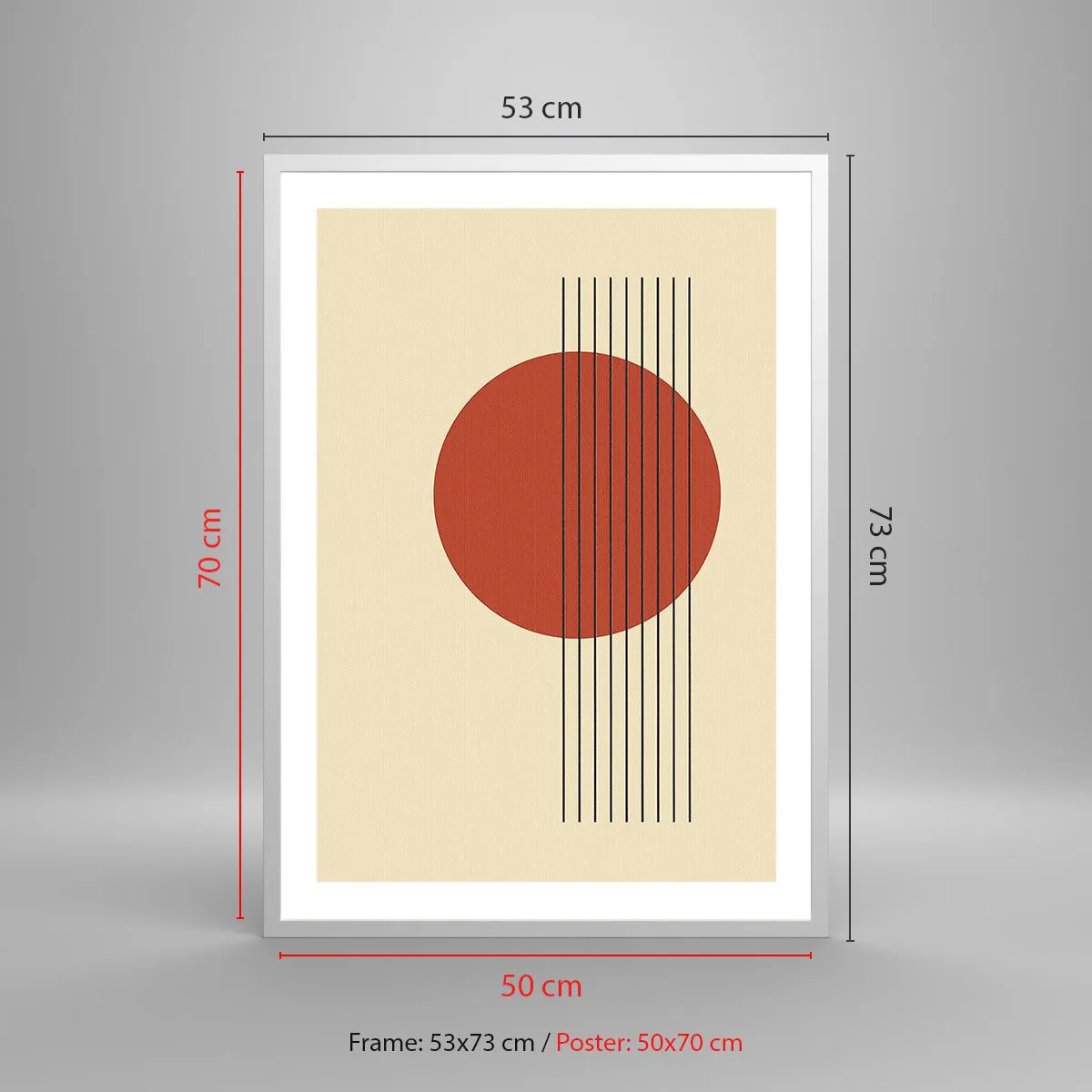 Affiche dans un cadre blanc - Poster - Aux alentours et plus loin - 50x70 cm