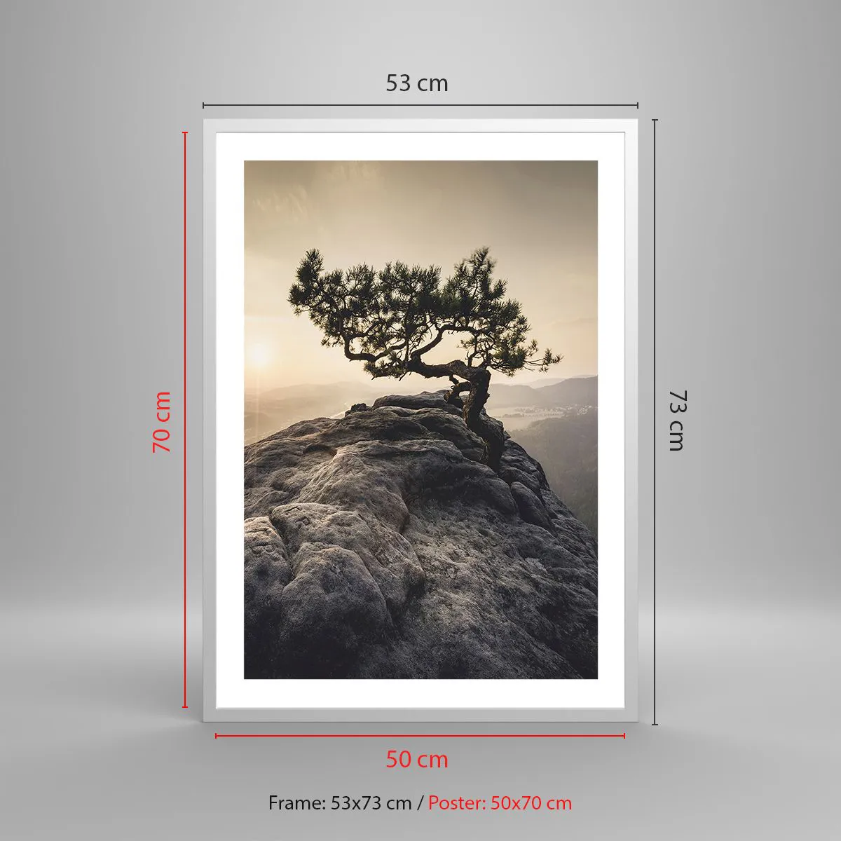 Poster în ramă albă - Viața învinge întotdeauna - 50x70 cm