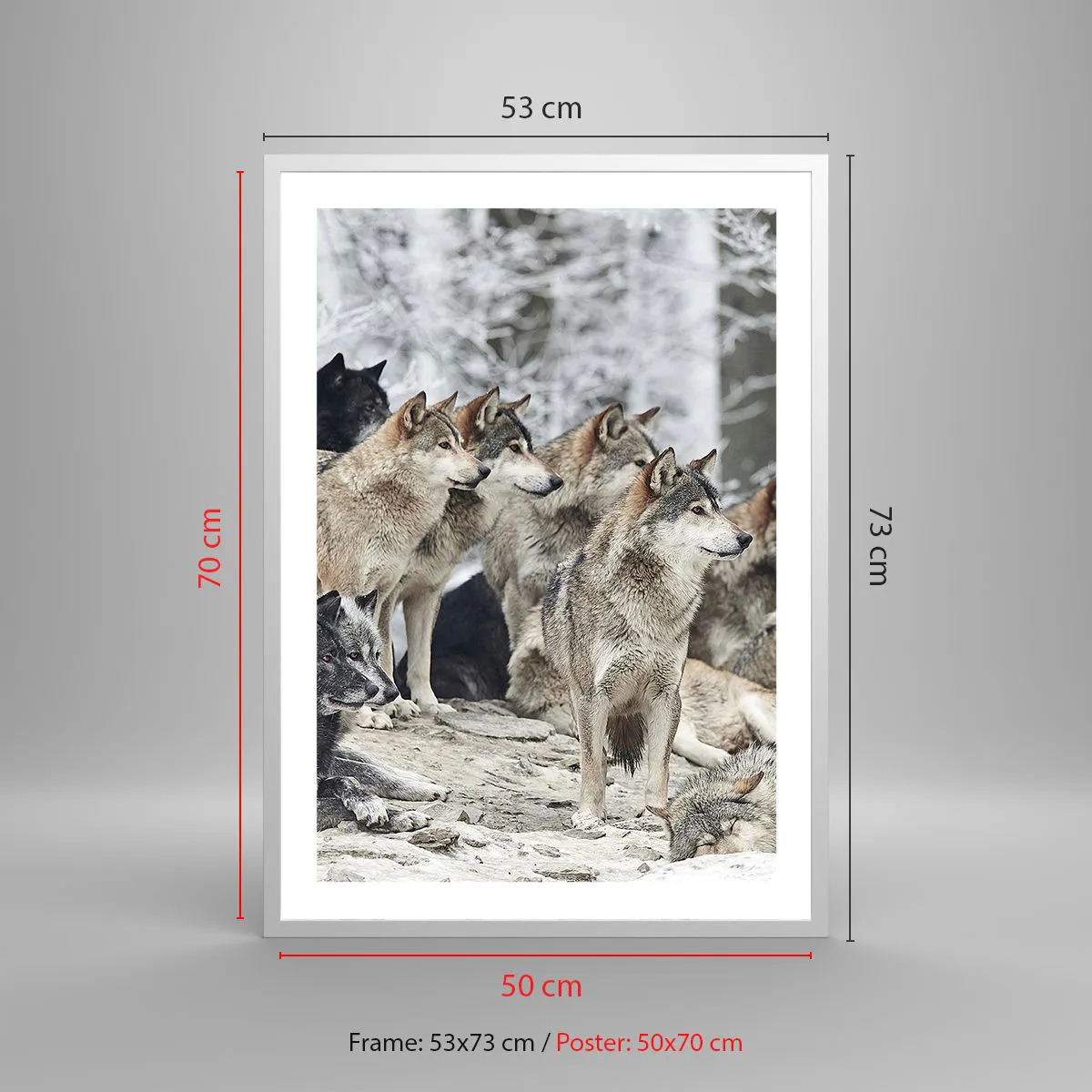 Affisch i vit ram - Familj och vänner - 50x70 cm