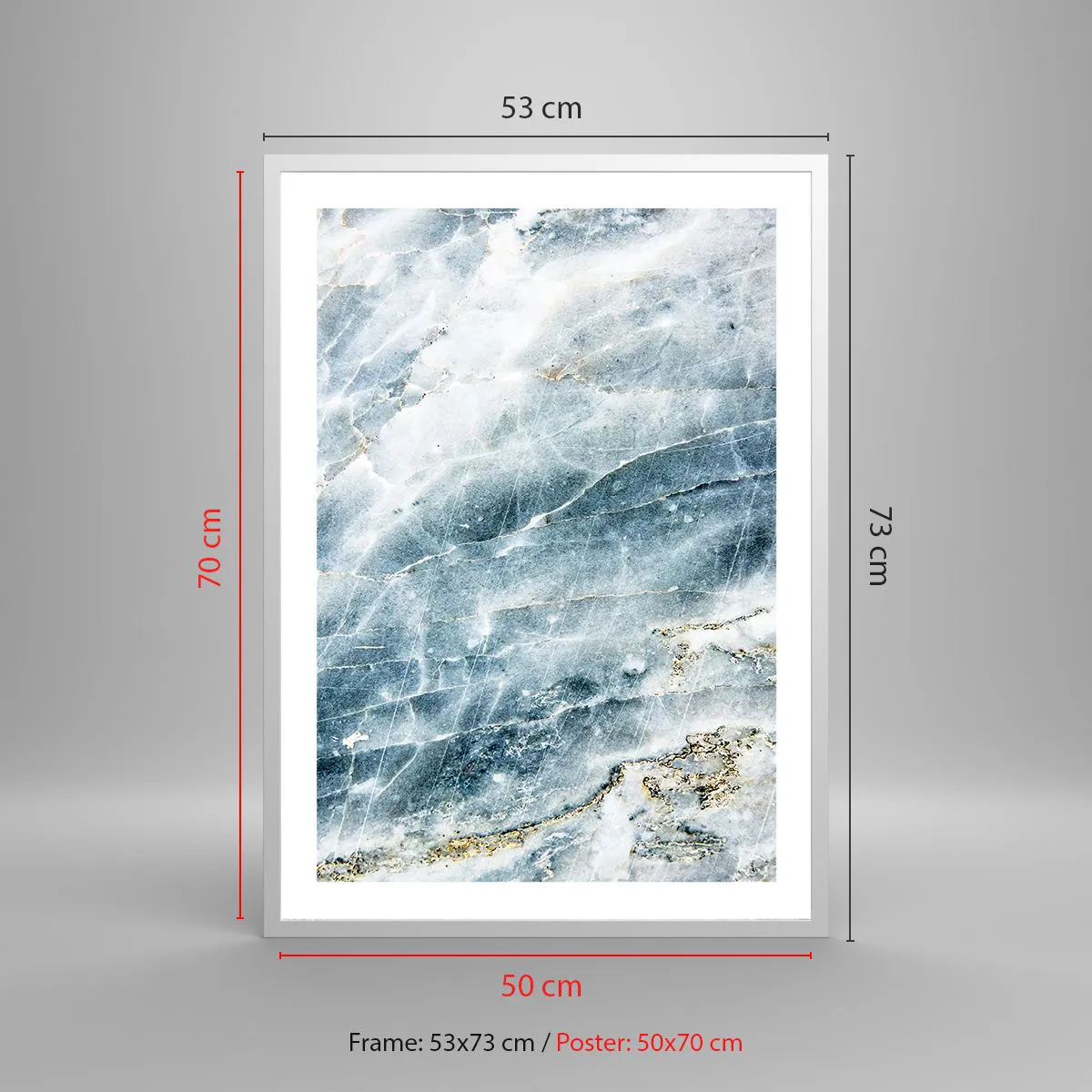 Poster in white frmae - Icy World - 50x70 cm