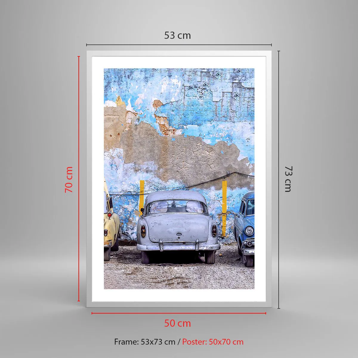 Affiche dans un cadre blanc - Poster - Rencontre de vétérans - 50x70 cm