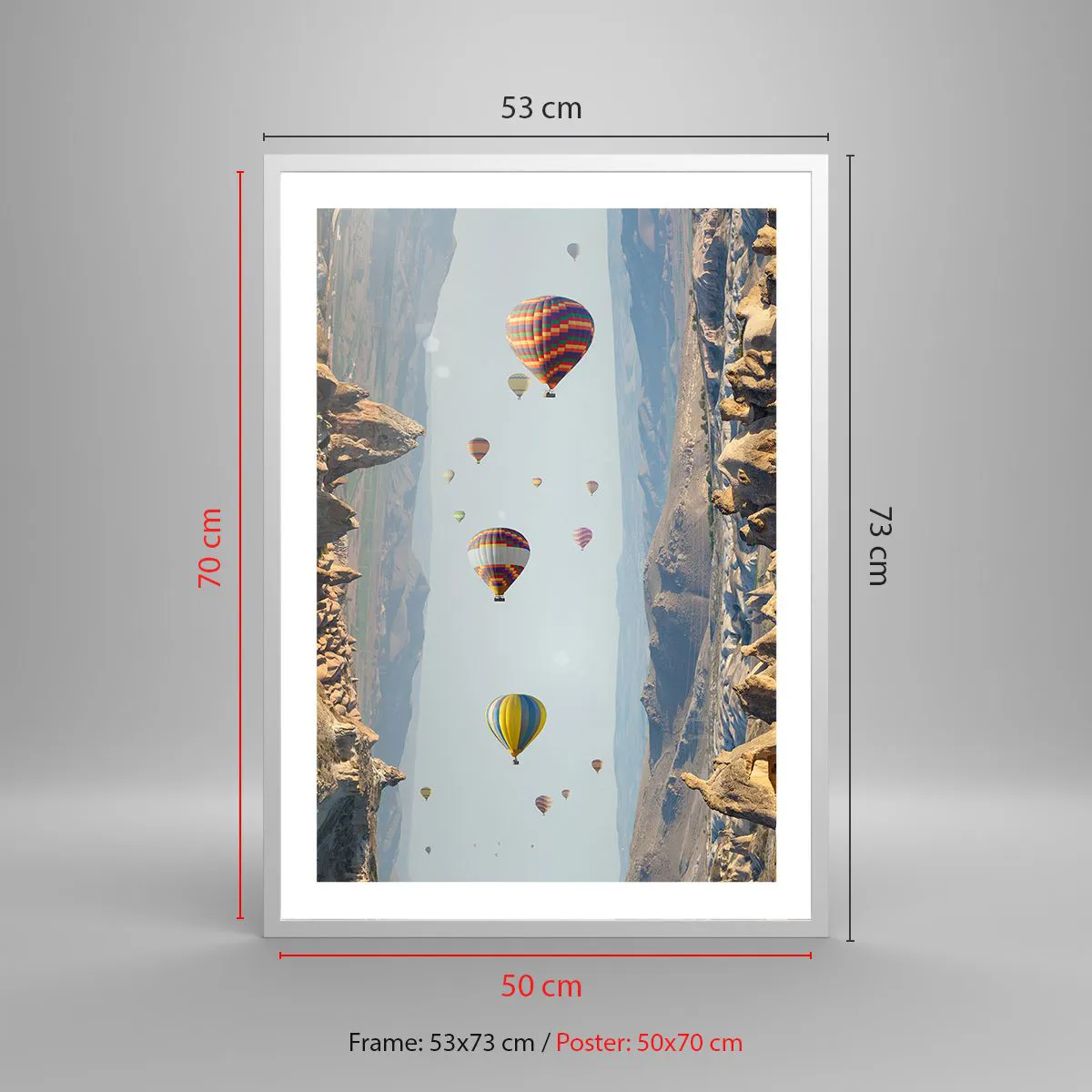 Affiche dans un cadre blanc - Poster - Ici, tout est possible - 50x70 cm