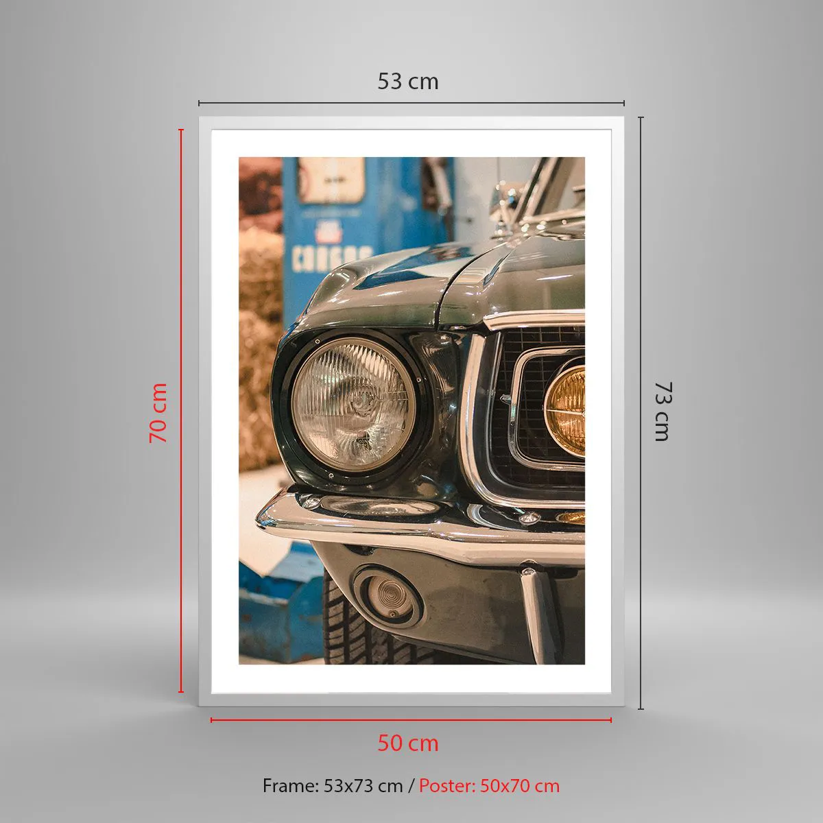 Poster in einem weißen Rahmen - Treffen mit einer Legende - 50x70 cm