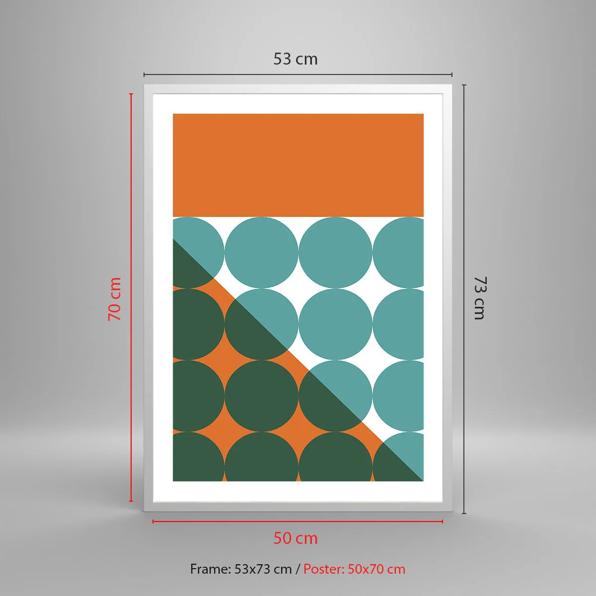 Poster in einem weißen Rahmen - Nach oben und schräg - 50x70 cm