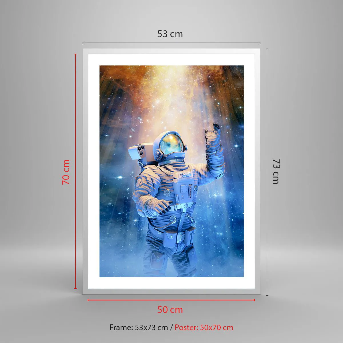 Poster in white frmae - Finally at the Destination - 50x70 cm