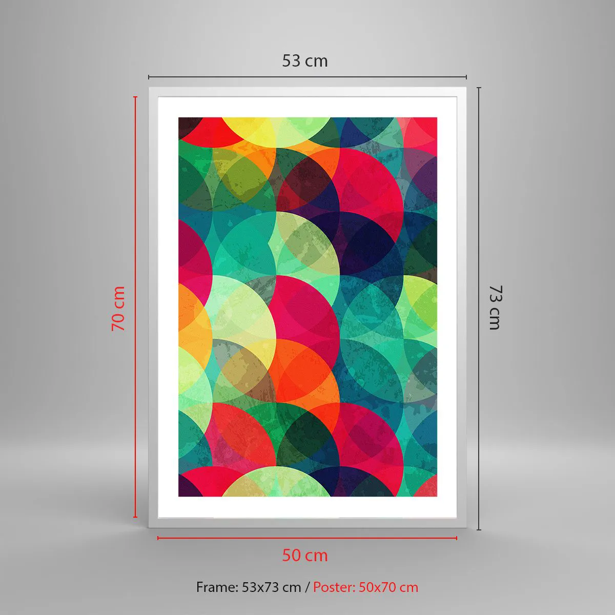 Poster în ramă albă - Să intrăm în curcubeu - 50x70 cm