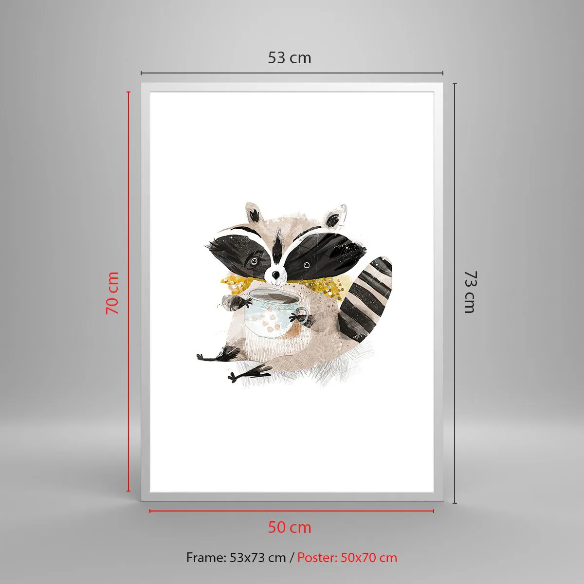 Poster in einem weißen Rahmen - Mein Freund der Waschbär - 50x70 cm