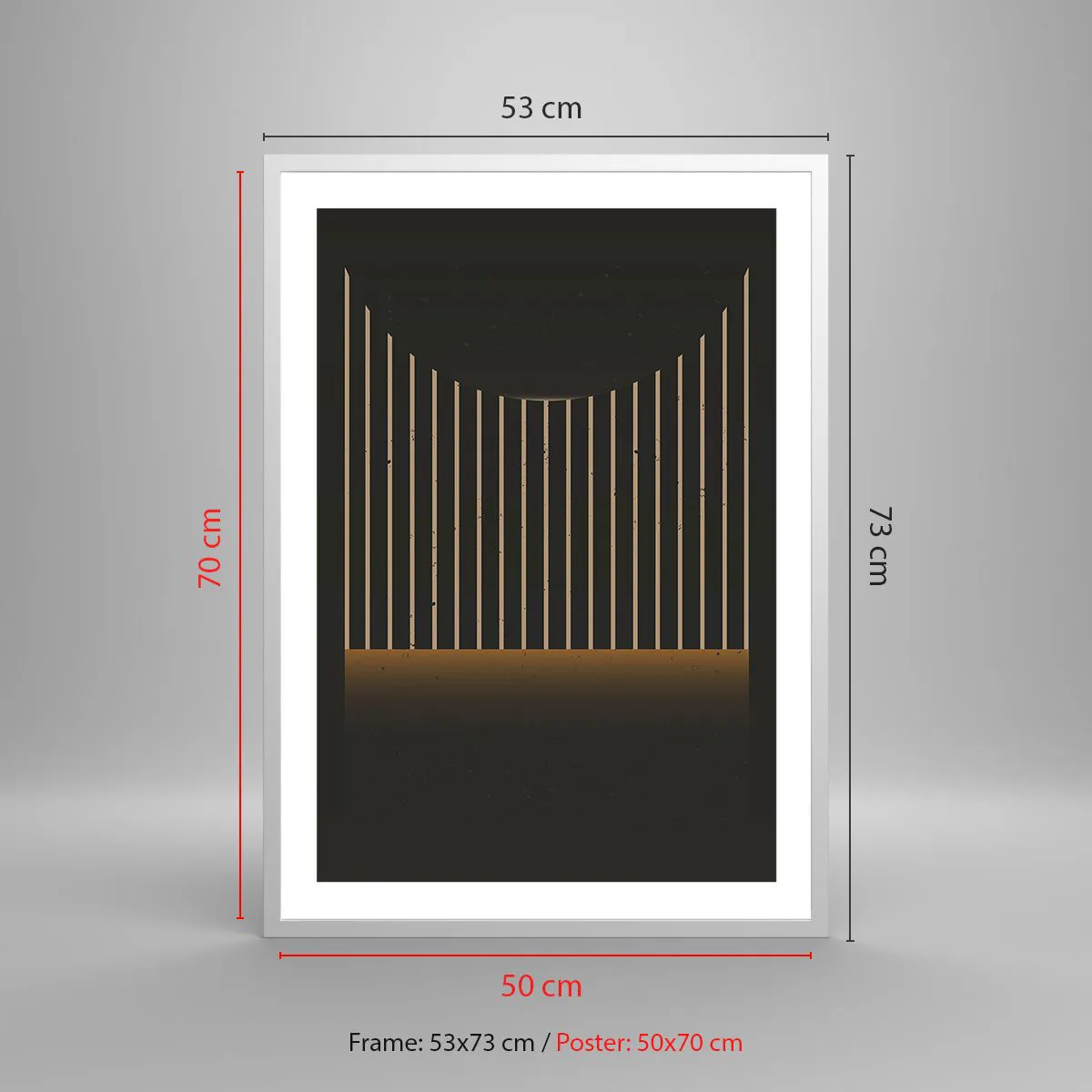 Plakat w białej ramie - Zbadać ciemność - 50x70 cm