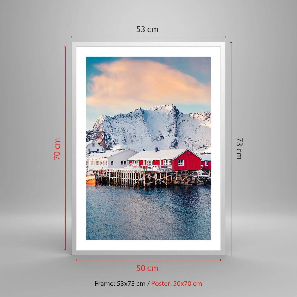 Affiche dans un cadre blanc - Poster - Retraite dans le nord - 50x70 cm