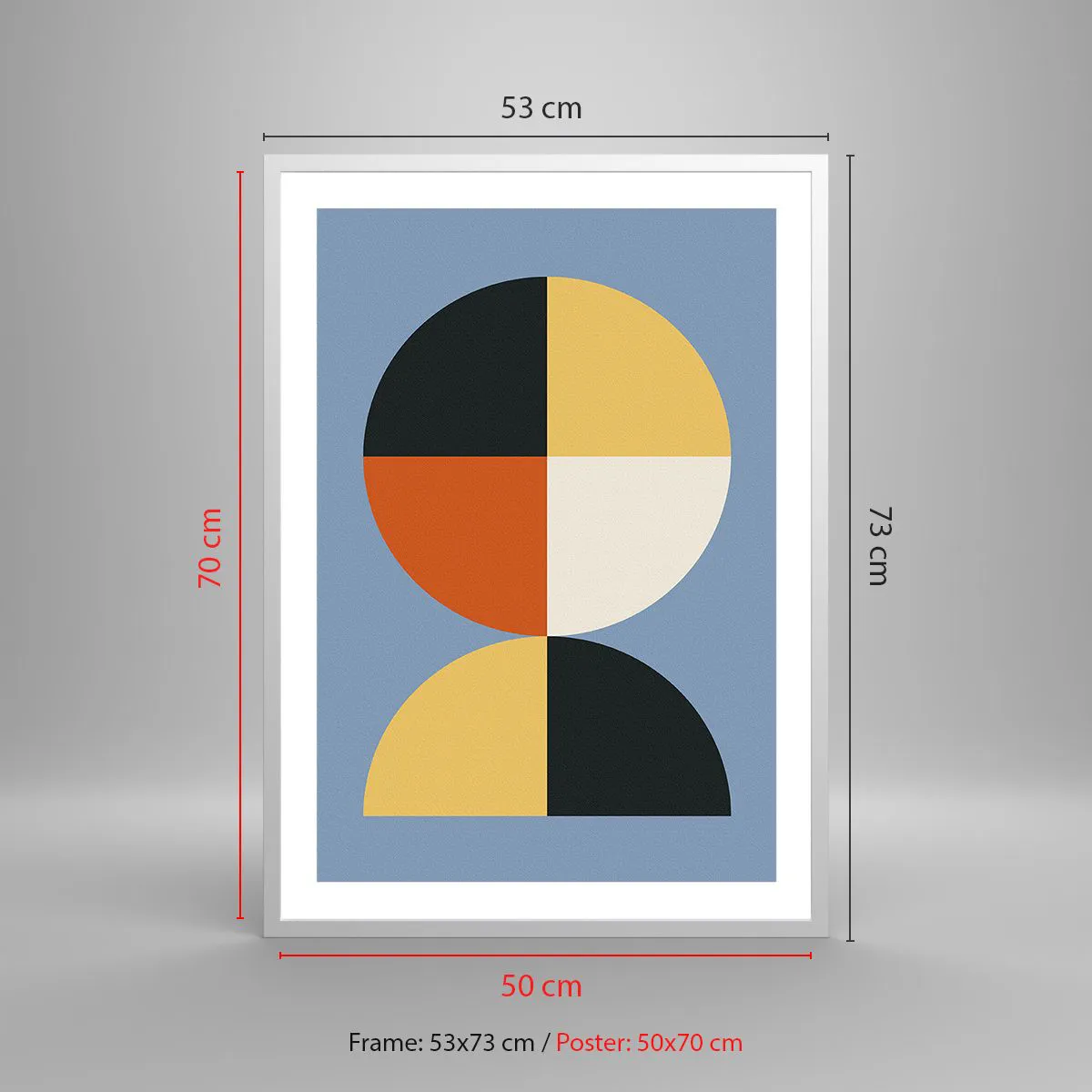 Affiche dans un cadre blanc - Poster - Regarde et compte - 50x70 cm