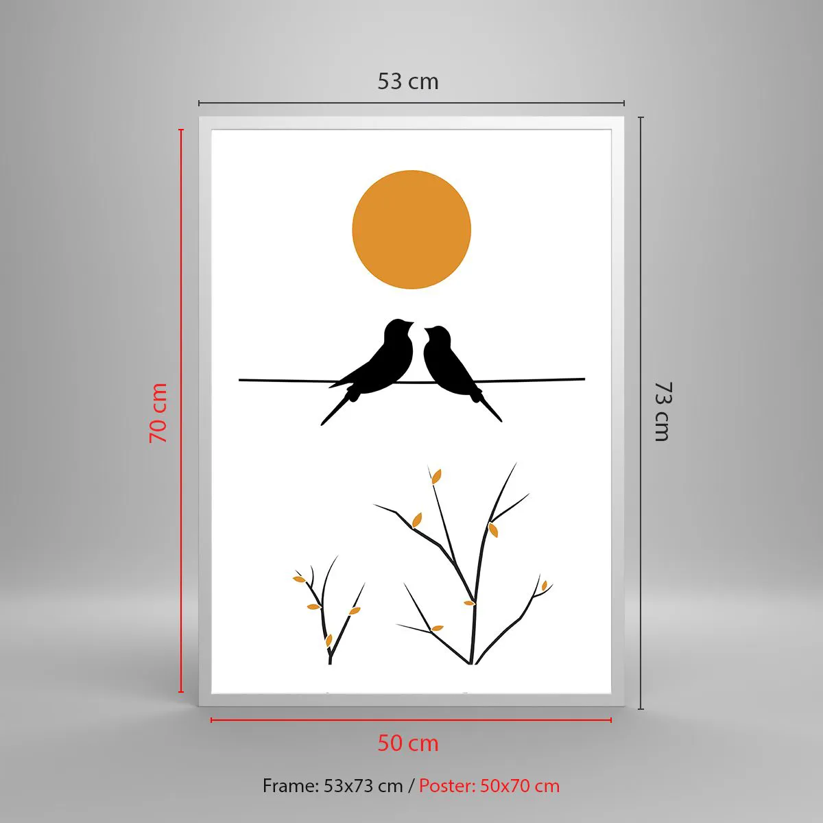 Poster in white frmae - Nightingale Evening - 50x70 cm