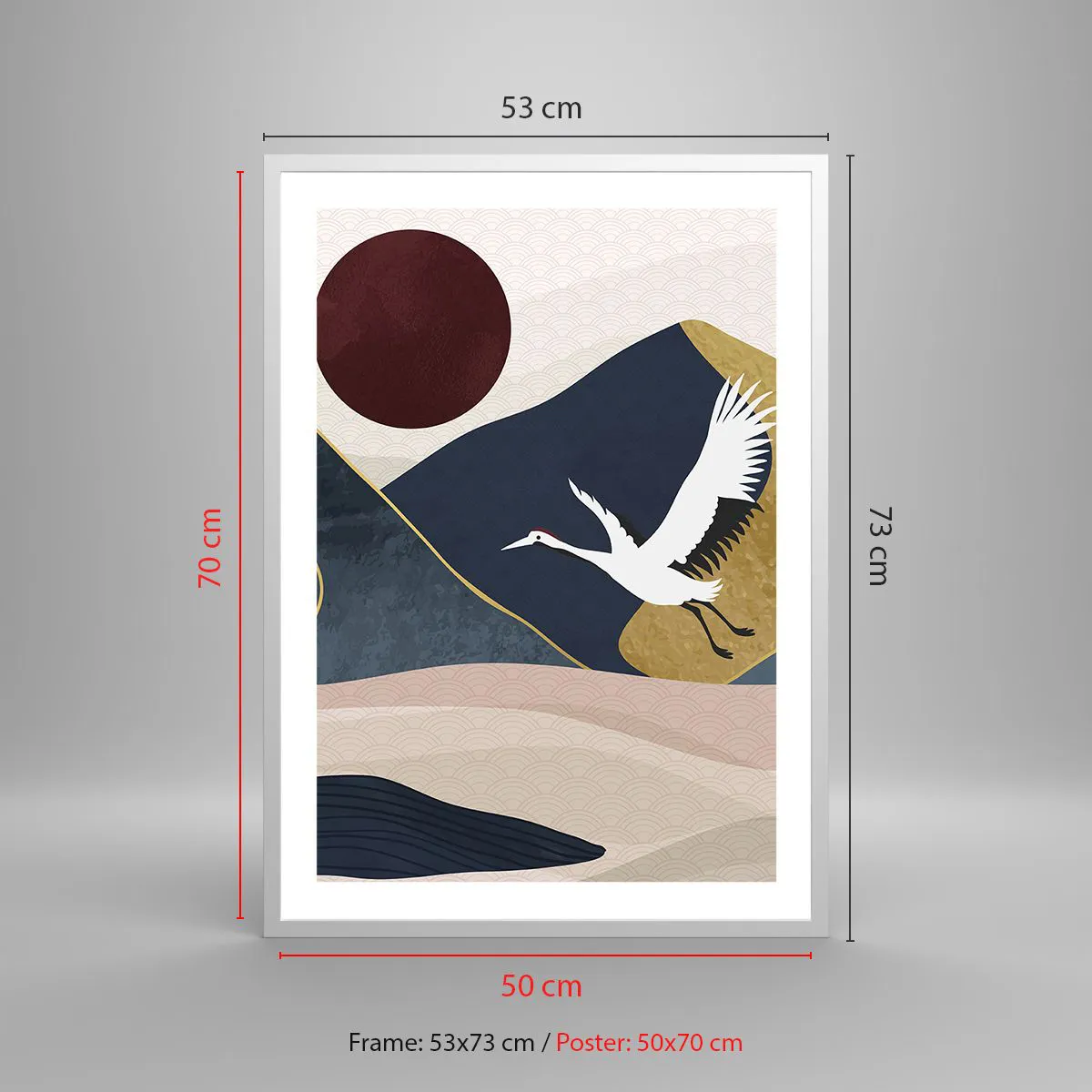 Affisch i vit ram - Nästa dag FLUGIT iväg - 50x70 cm