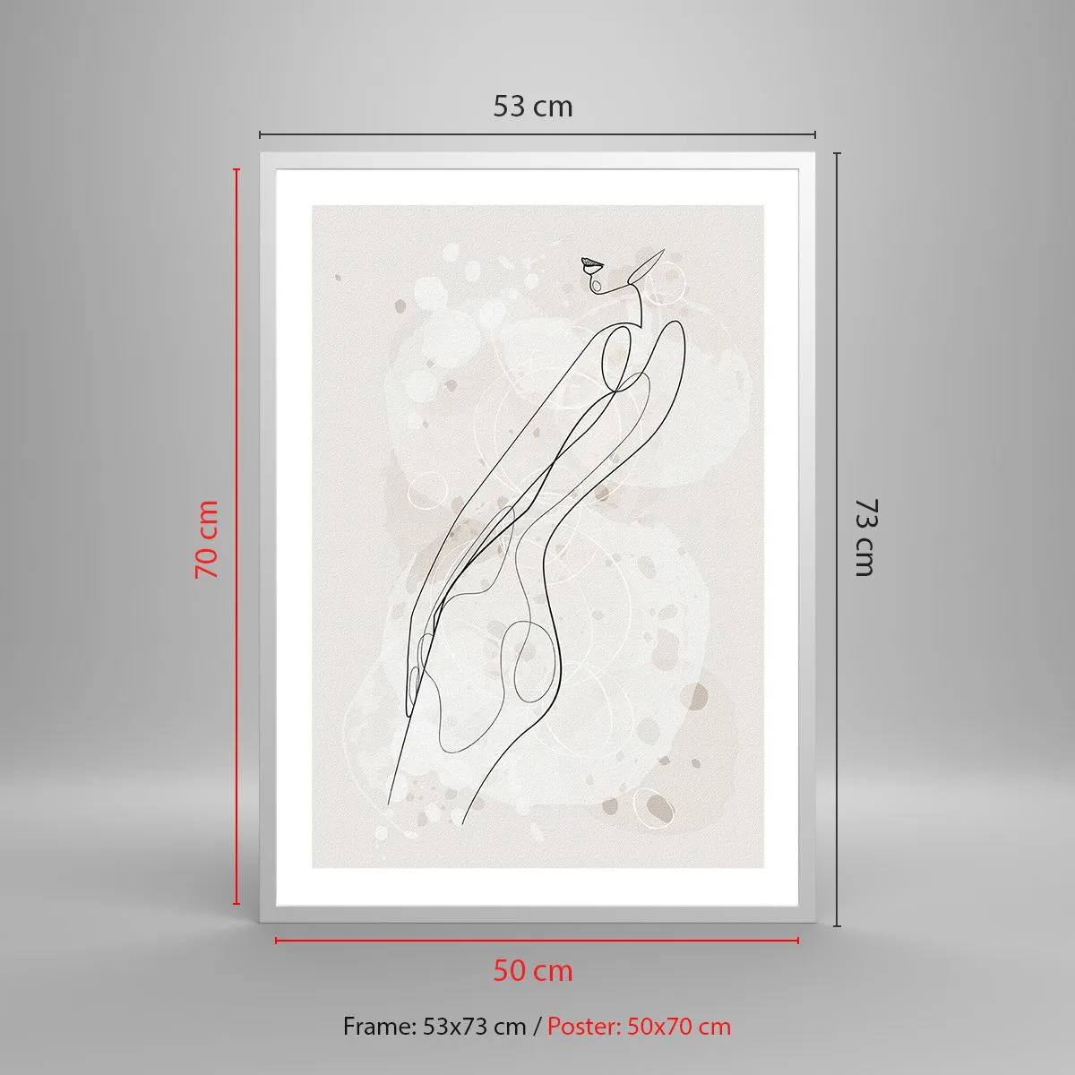 Affiche dans un cadre blanc - Poster - Trompe l'oeil - 50x70 cm