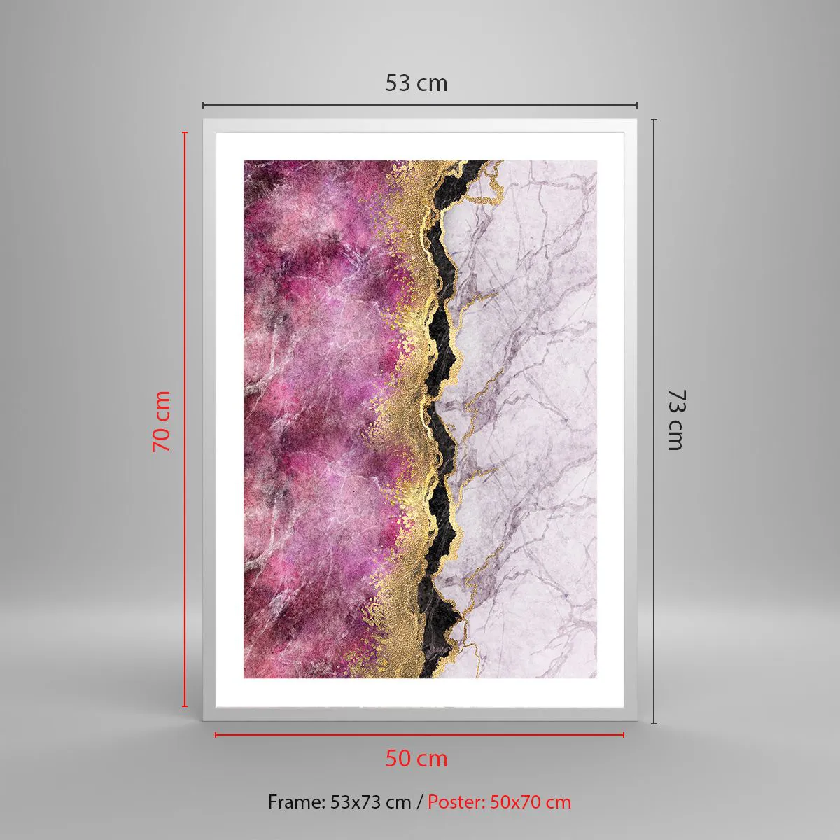 Plakat w białej ramie - Na granicy - 50x70 cm