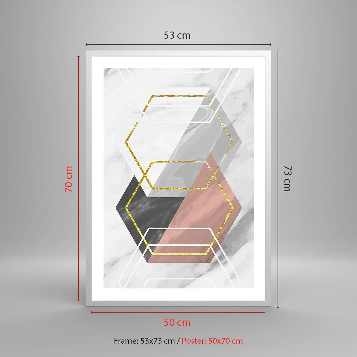 Plakat w białej ramie - Kompozycja łańcuchowa - 50x70 cm