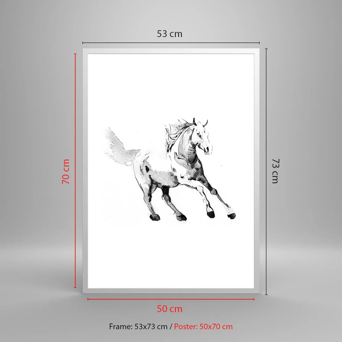 Poster in einem weißen Rahmen - Ungezähmte Seele - 50x70 cm