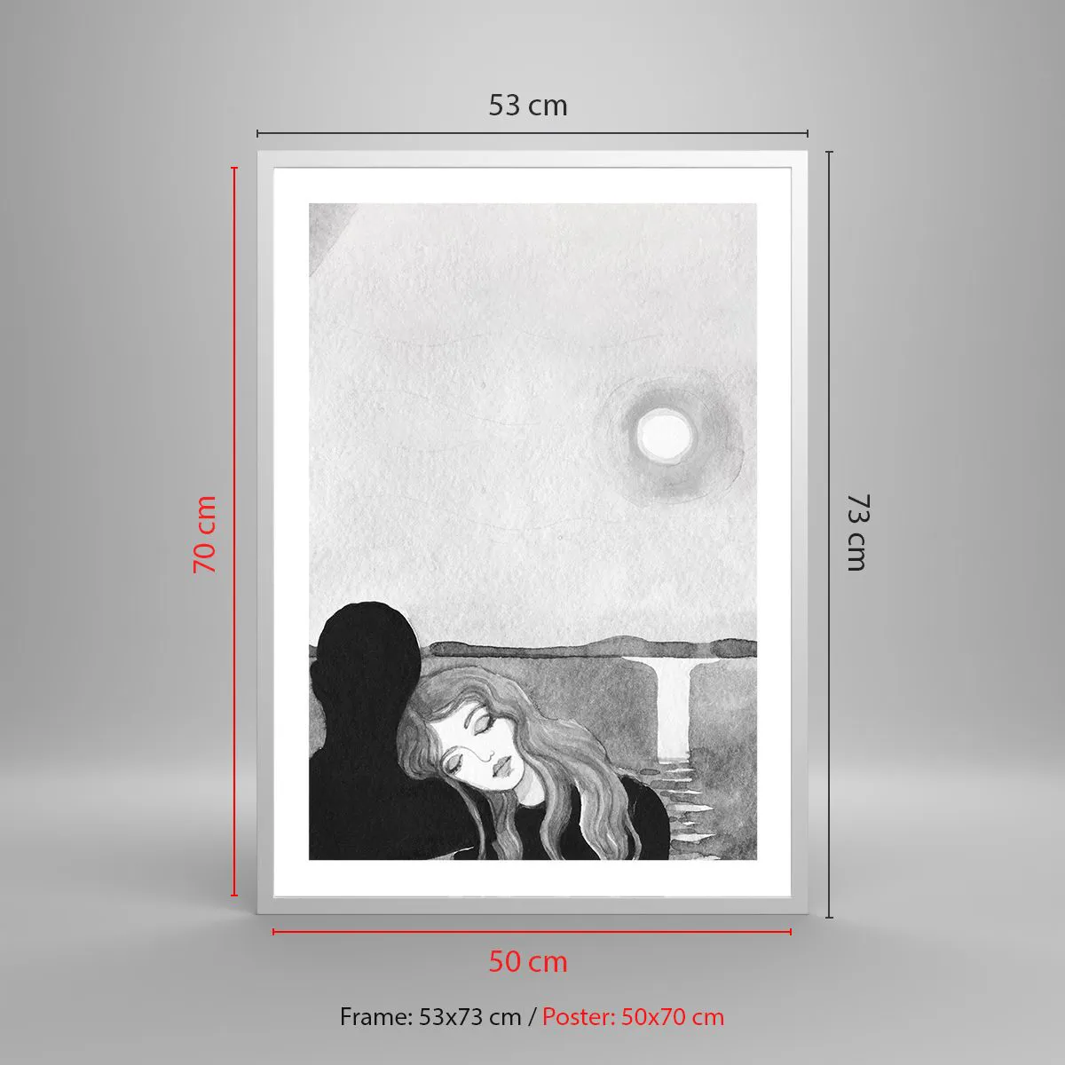 Affiche dans un cadre blanc - Poster - Toujours un secret - 50x70 cm