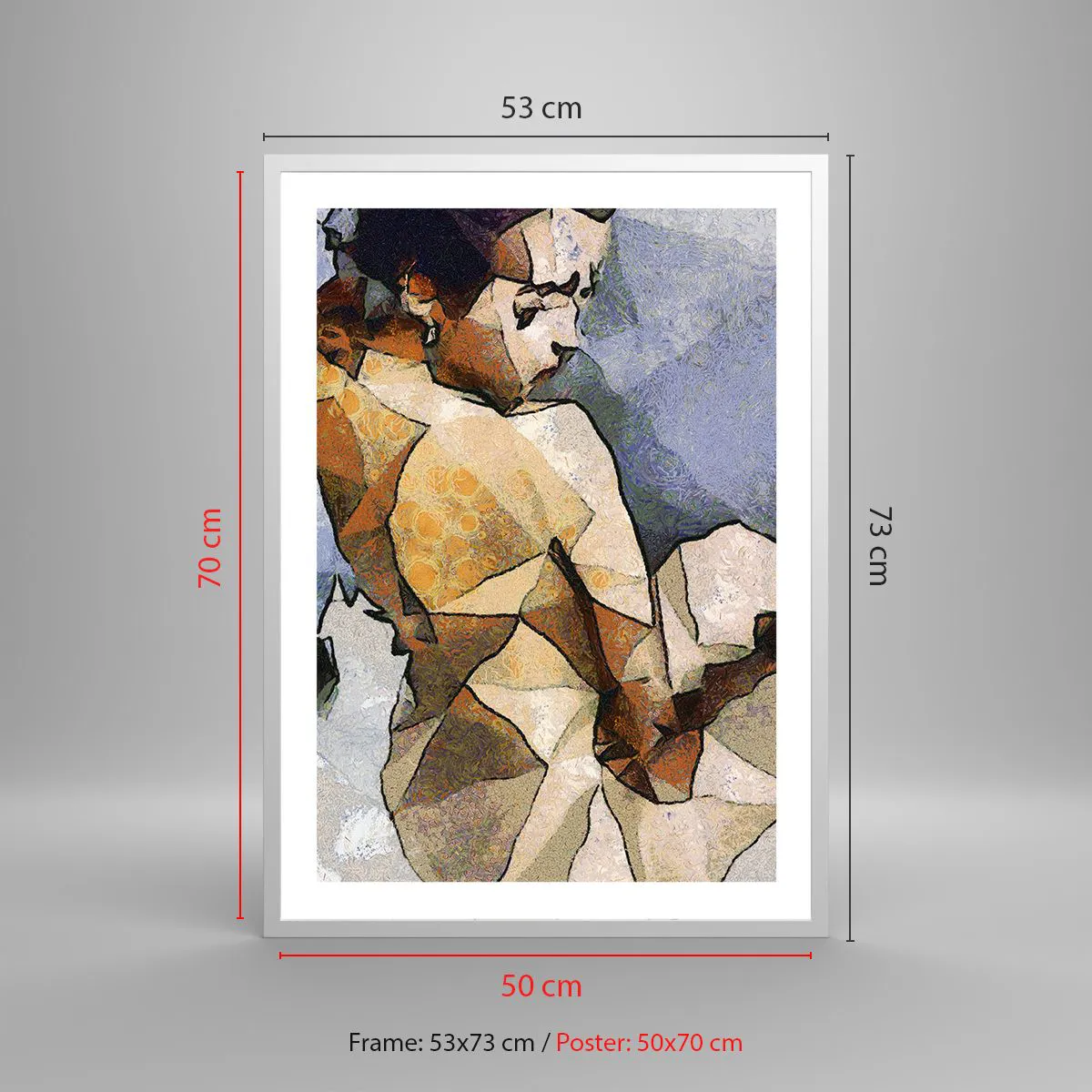 Poster in white frmae - In the Spirit of Cubism - 50x70 cm