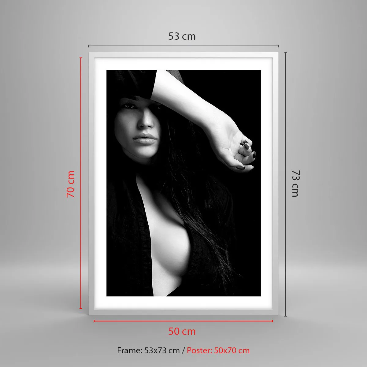 Póster en marco blanco - Escuela de seducción - 50x70 cm