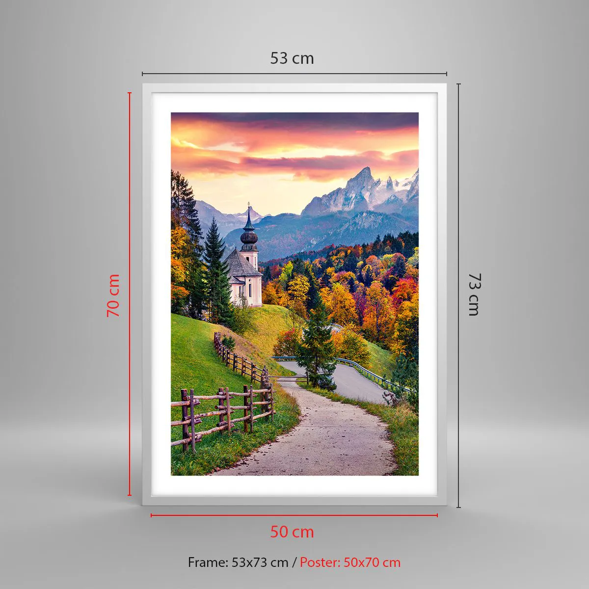 Poster in white frmae - Landscape Like a Picture - 50x70 cm