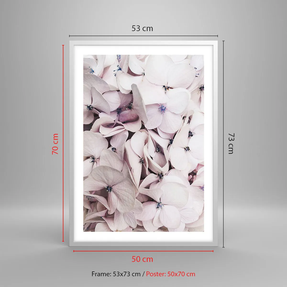 Poster in einem weißen Rahmen - In einer Blumenflut - 50x70 cm