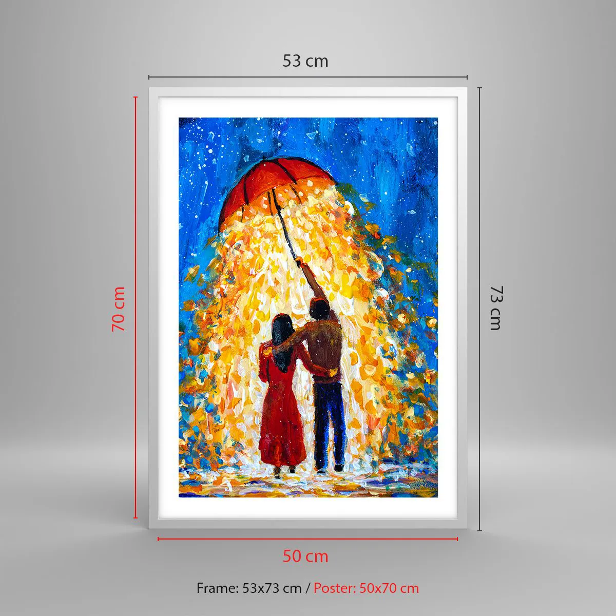 Plagát v bielom ráme - Mágia daždivého večera? - 50x70 cm