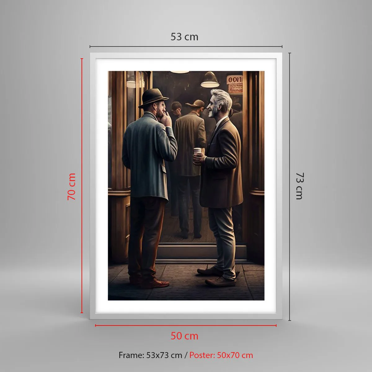 Plagát v bielom ráme - Dobrá chvíľa dňa - 50x70 cm