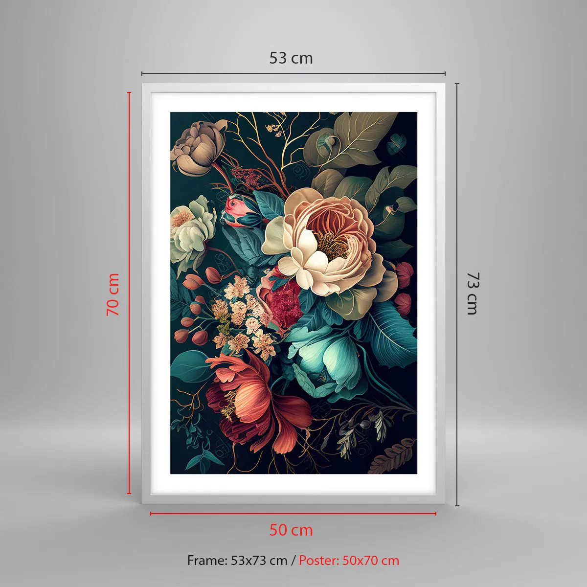 Affiche dans un cadre blanc - Poster - le charme du 19ème siècle - 50x70 cm