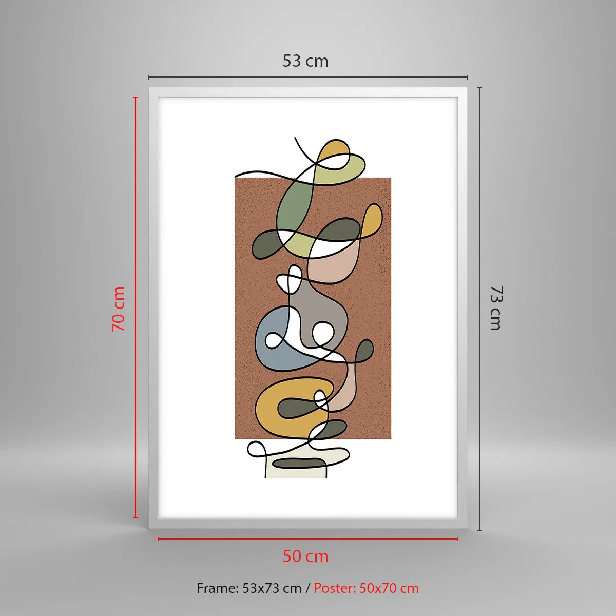 Affiche dans un cadre blanc - Poster - Une abstraction qui mérite le sourire - 50x70 cm