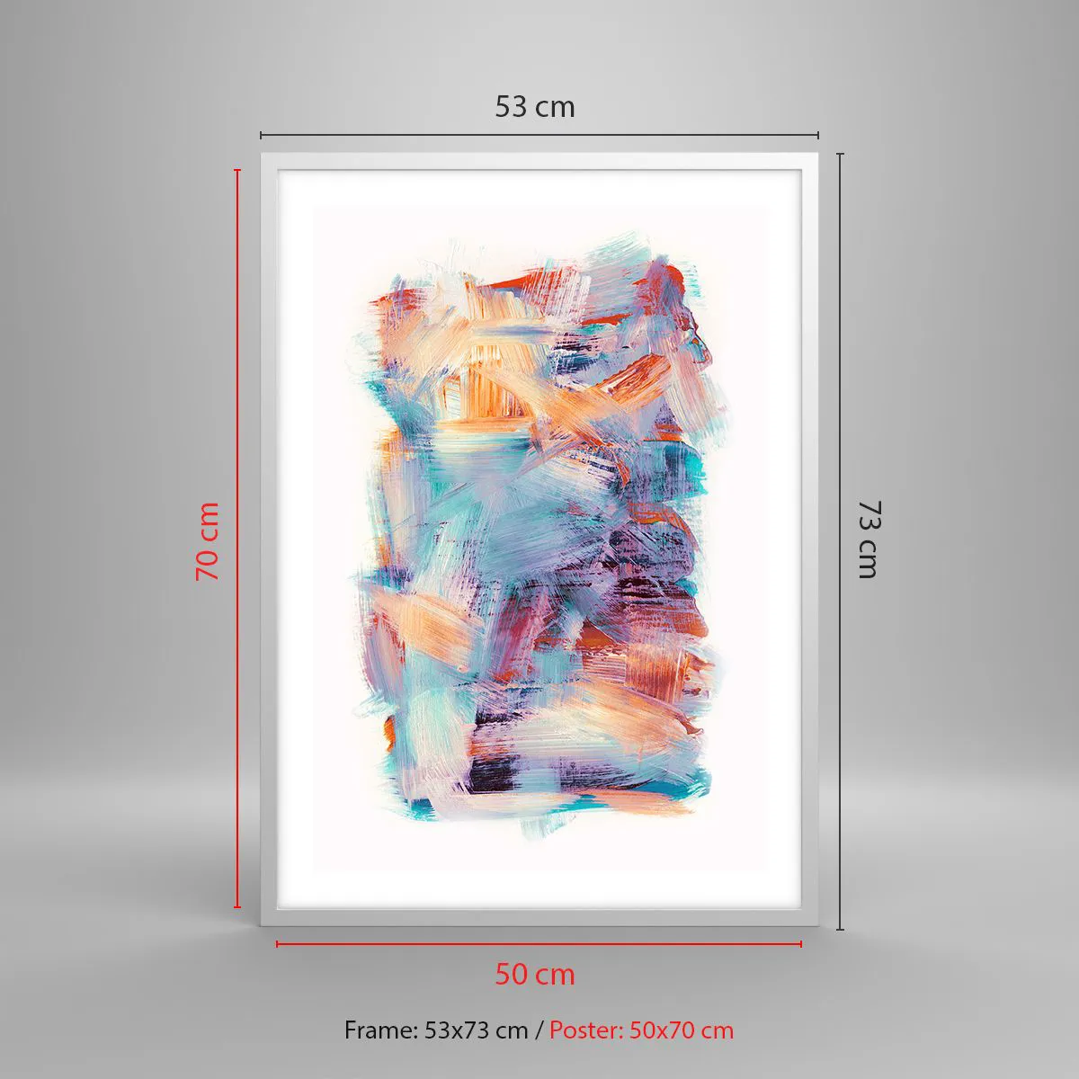 Poster in einem weißen Rahmen - Buntes Durcheinander - 50x70 cm