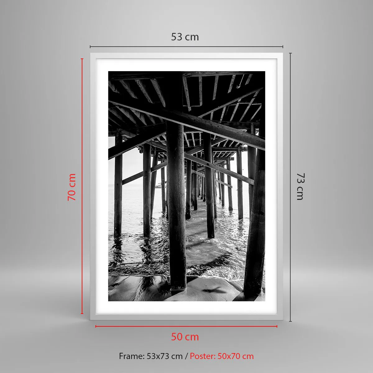 Poszter fekete keretben - Tengerparti rejtekhely - 50x70 cm