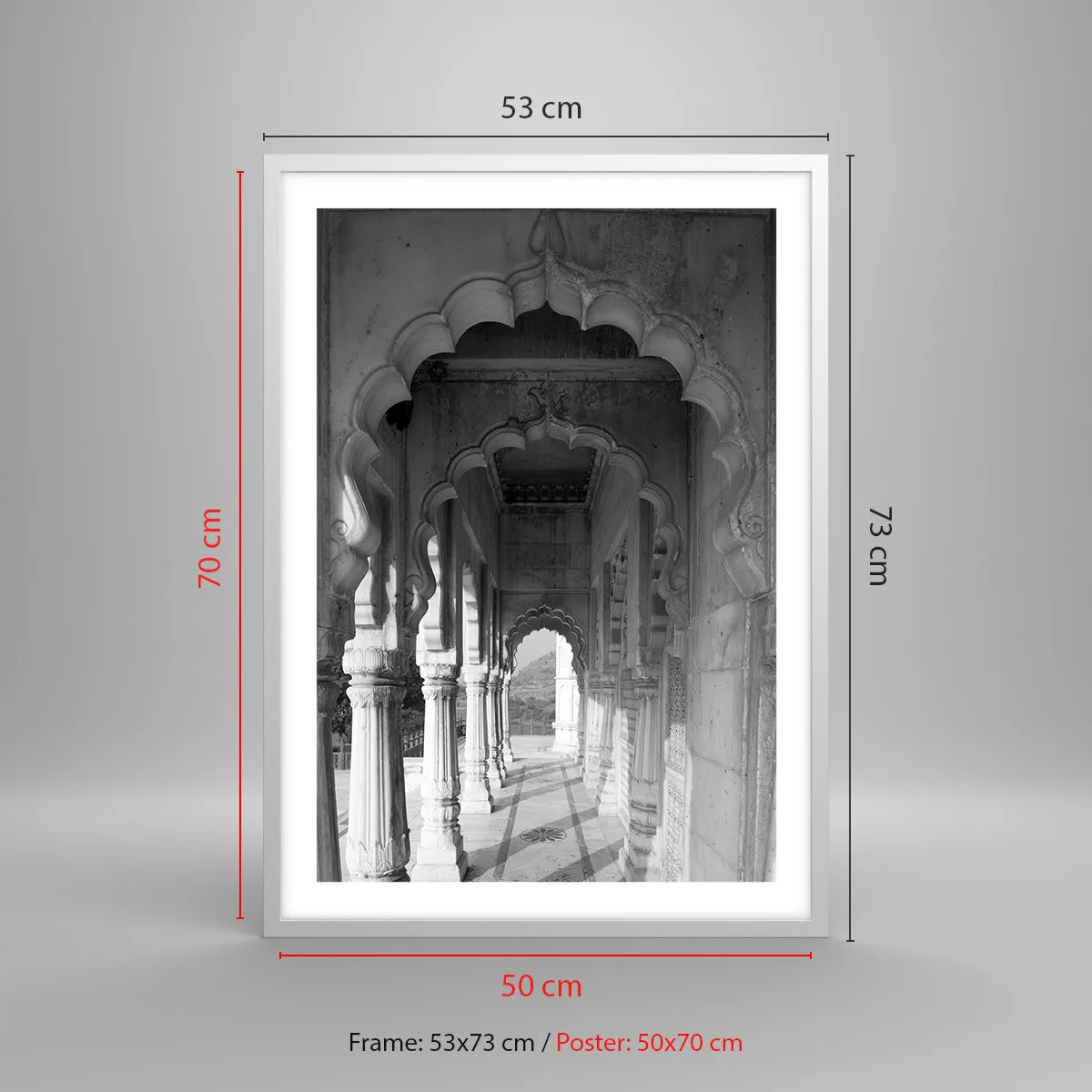 Póster en marco blanco - El escenario de los cuentos de Oriente - 50x70 cm