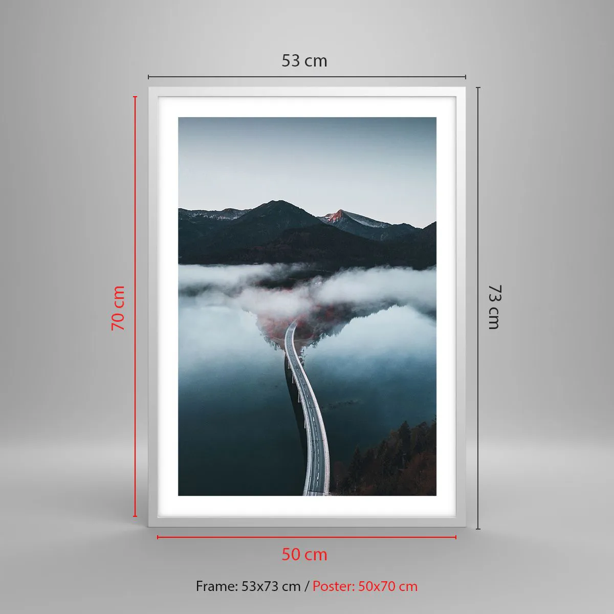 Plagát v bielom ráme - Pri vode hladkej ako zrkadlo - 50x70 cm