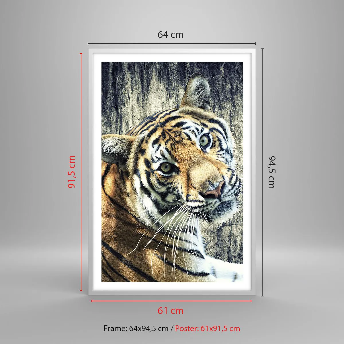 Affiche dans un cadre blanc - Poster - Portrait dans les flots de lumière - 61x91 cm