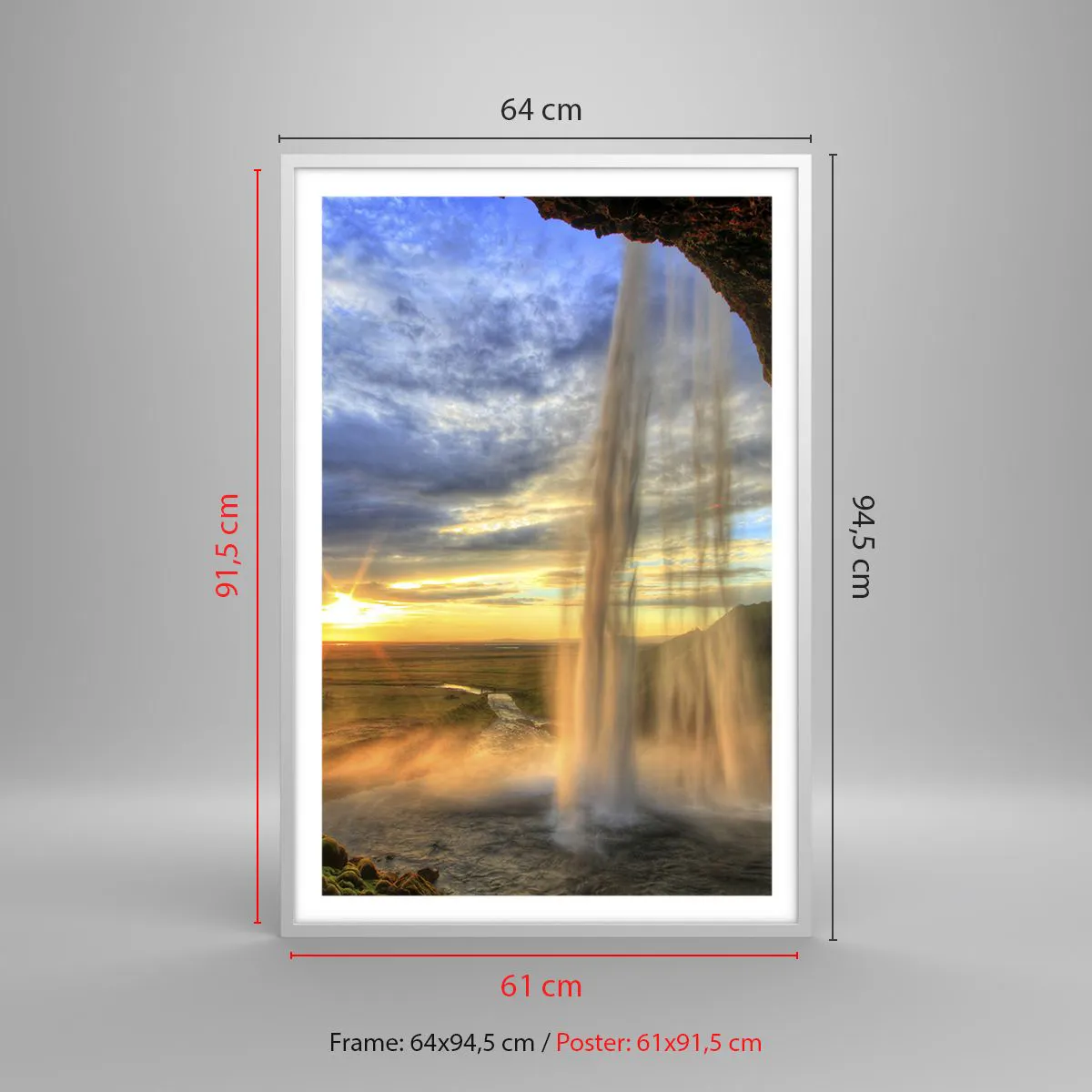 Plagát v bielom ráme - Svet za závojom kvapiek - 61x91 cm