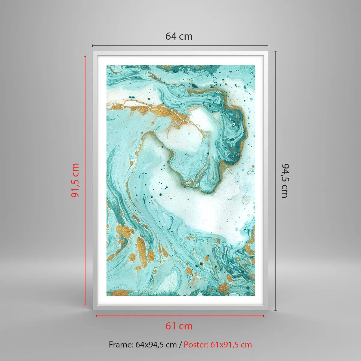 Poster in white frmae - Under the Great Wave of the Edo Period - 61x91 cm