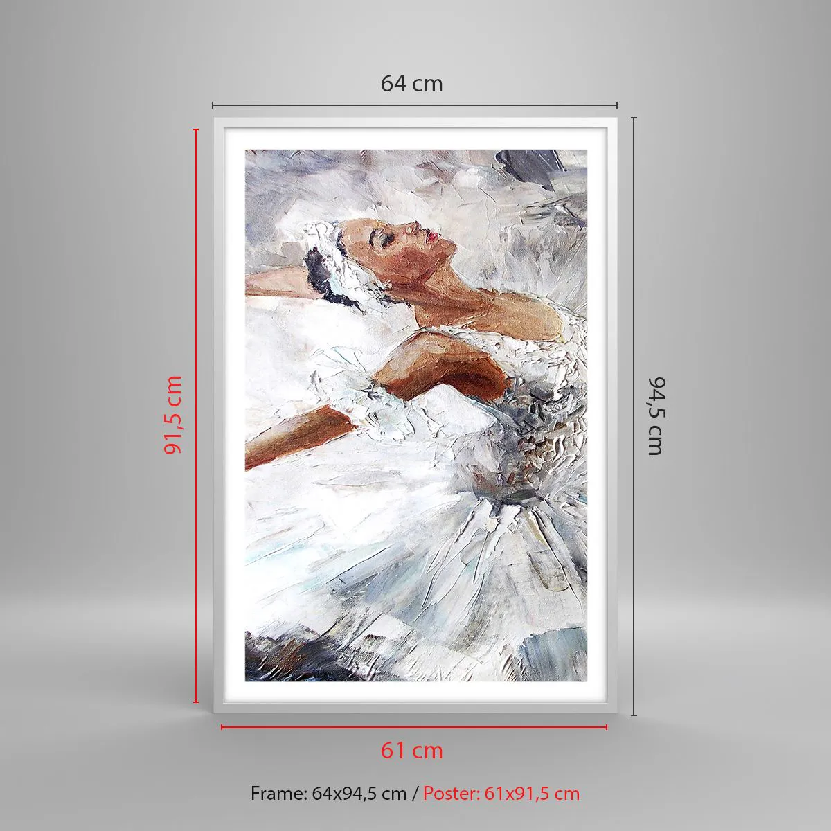 Affiche dans un cadre blanc - Poster - Délicat et léger comme du tulle - 61x91 cm