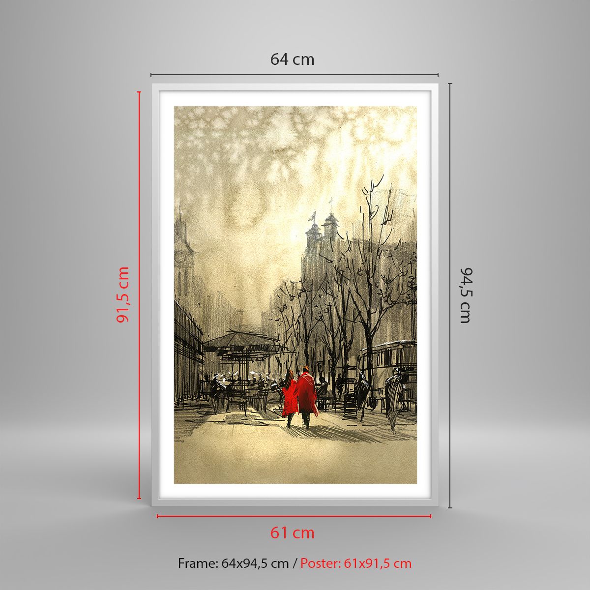 Poster in cornice bianca 91x61 cm - Londra in tutta la sua