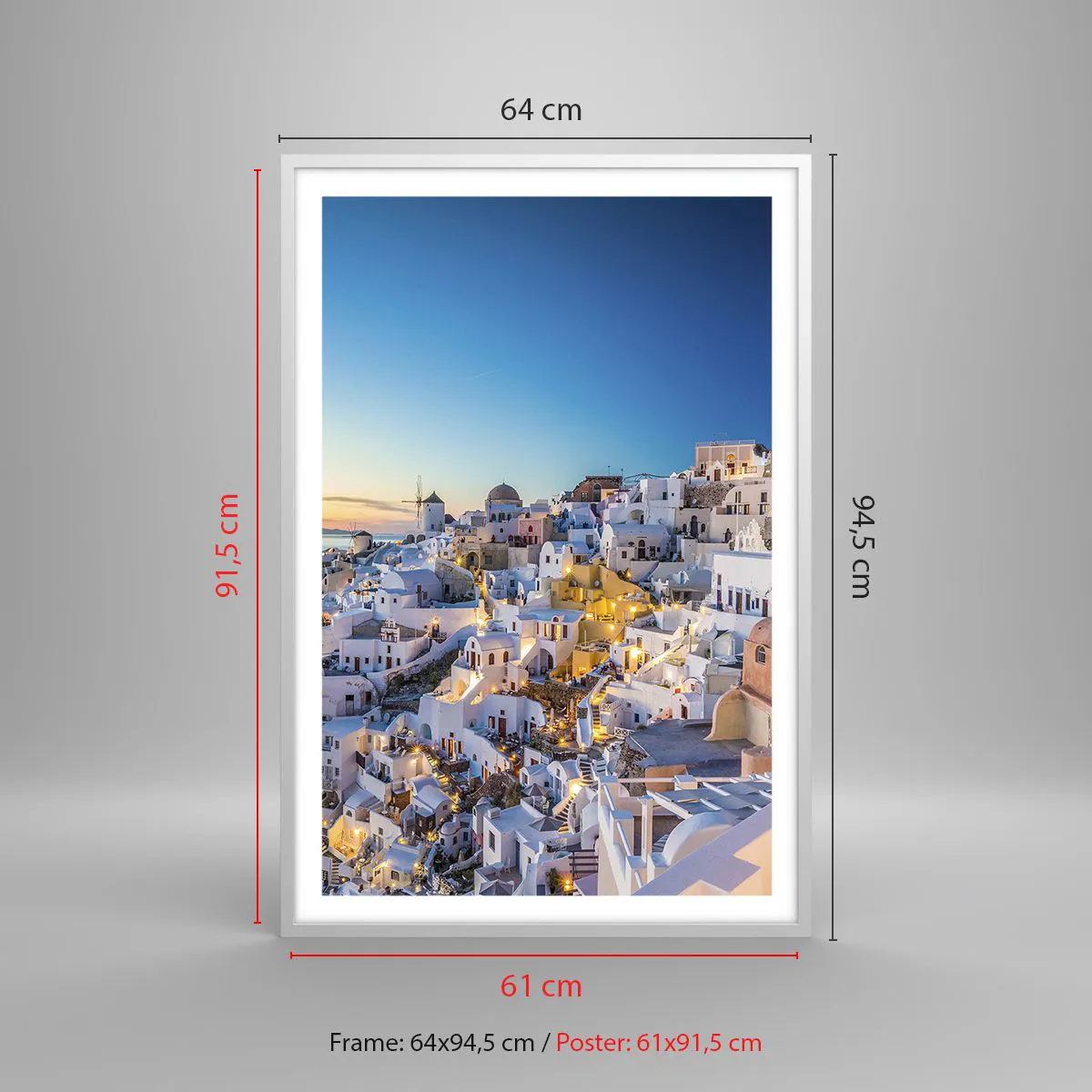 Affiche dans un cadre blanc - Poster - L'essence de la grecque - 61x91 cm