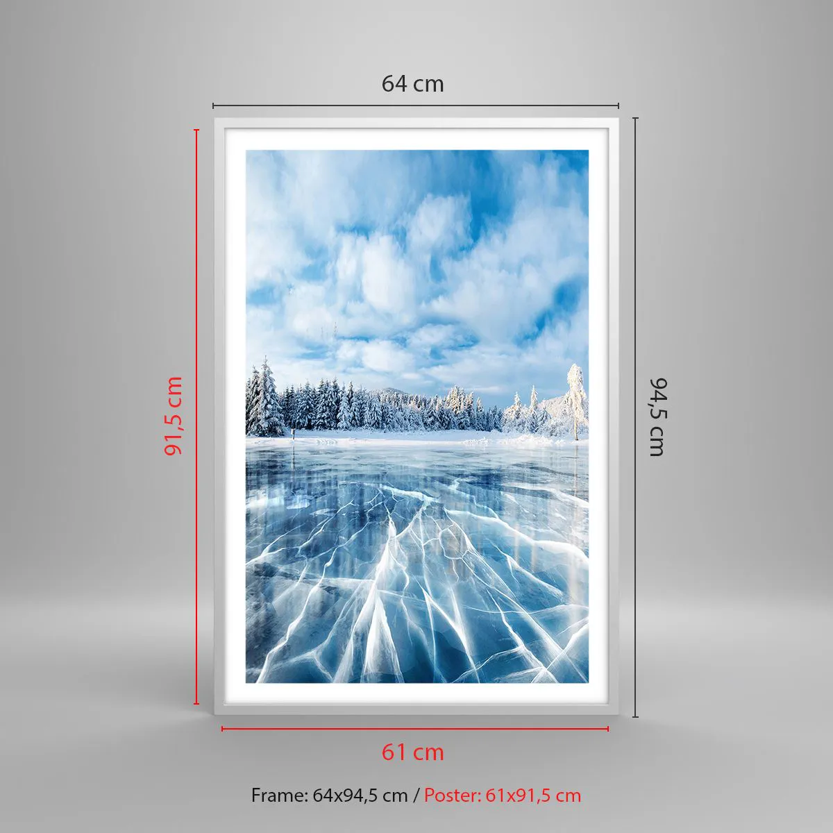 Poster in white frmae - Dazling and Crystalline View - 61x91 cm