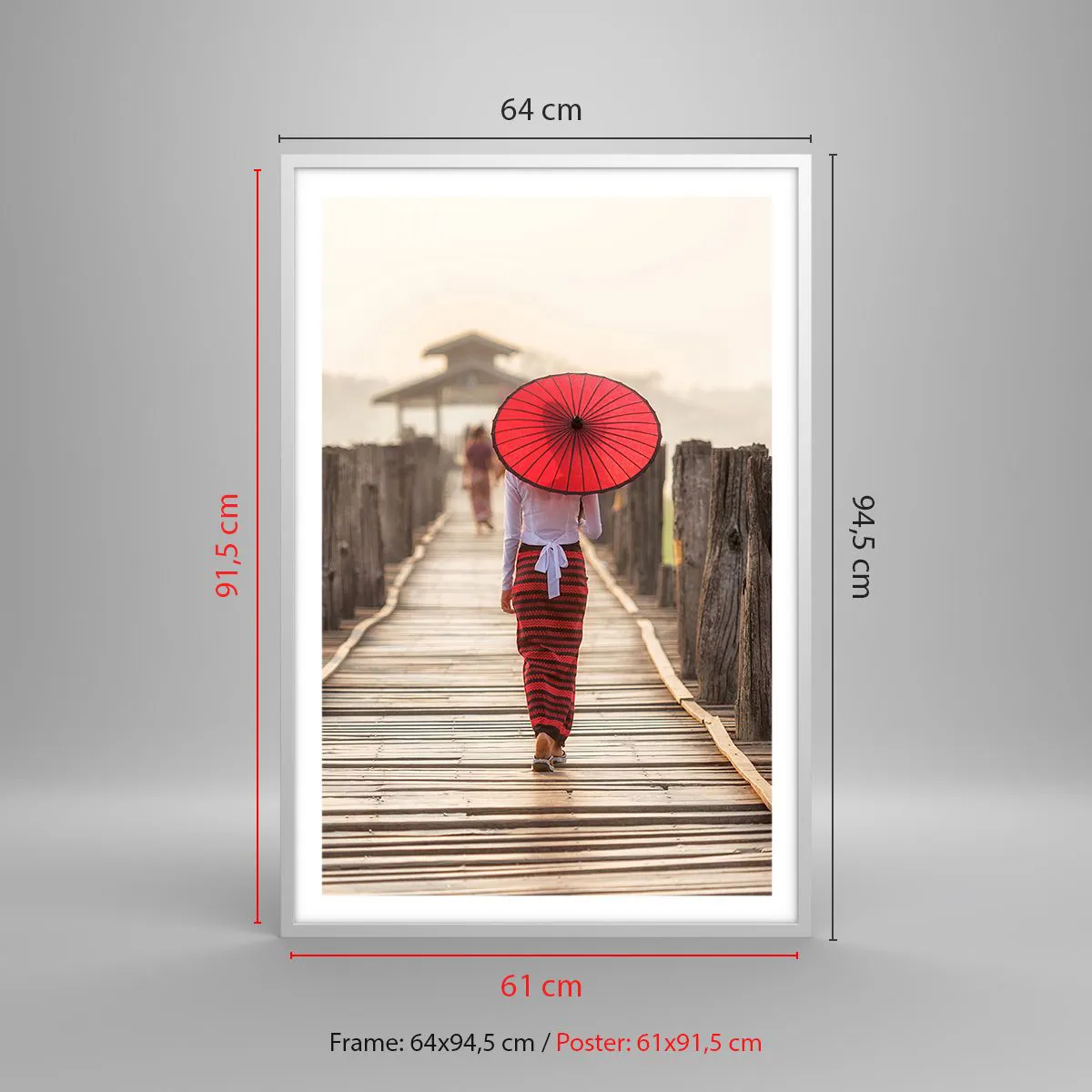 Plakát v bílém rámu - Na starém mostě - 61x91 cm