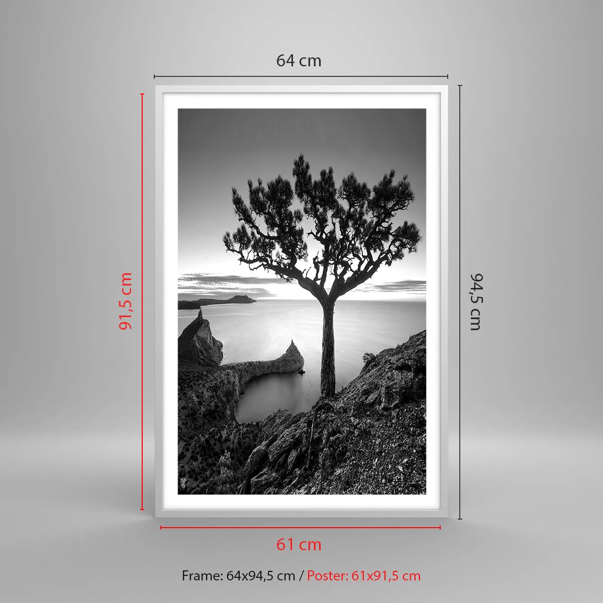 Affiche dans un cadre blanc - Poster - Paix jusqu'à l'horizon - 61x91 cm