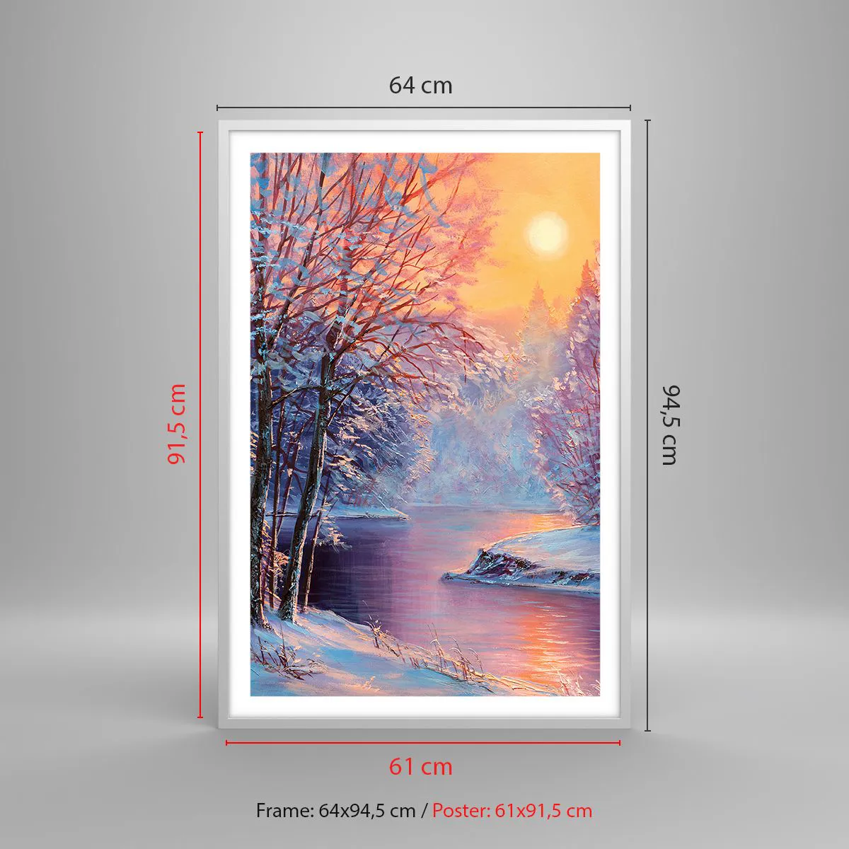 Poster in white frmae - Colours of Winter - 61x91 cm
