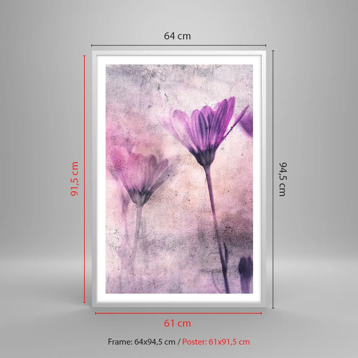 Affiche dans un cadre blanc - Poster - Rêve de fleurs - 61x91 cm