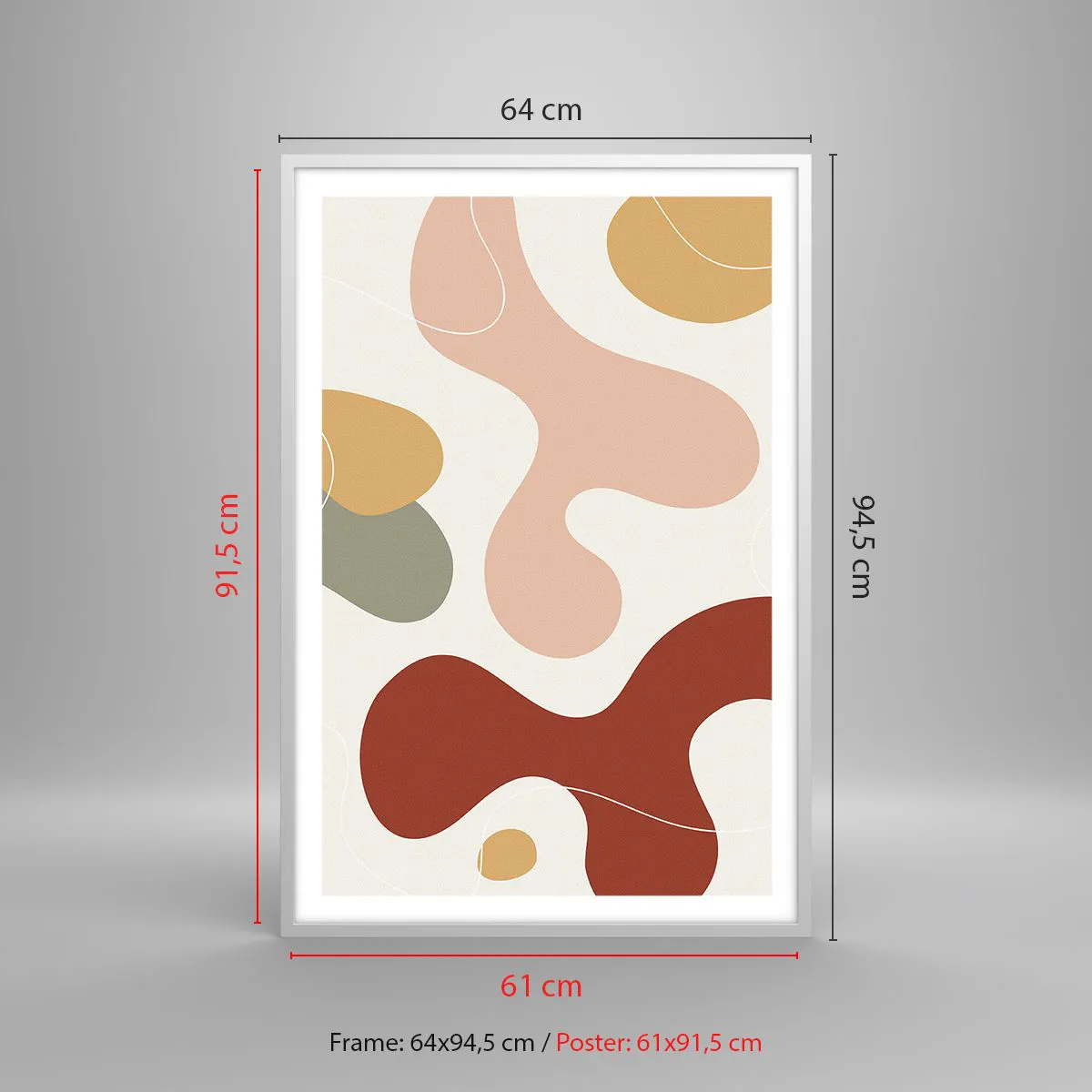 Poster in einem weißen Rahmen - Kringel oder Schnörkel? - 61x91 cm