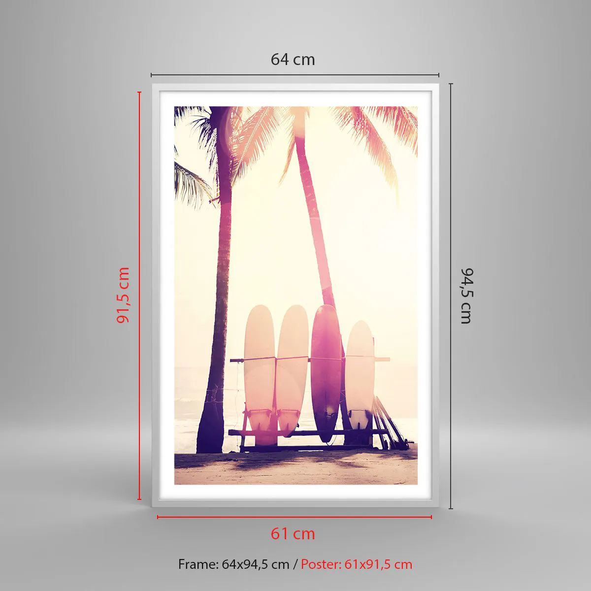 Affiche dans un cadre blanc - Poster - Ca va être une journée magnifique - 61x91 cm