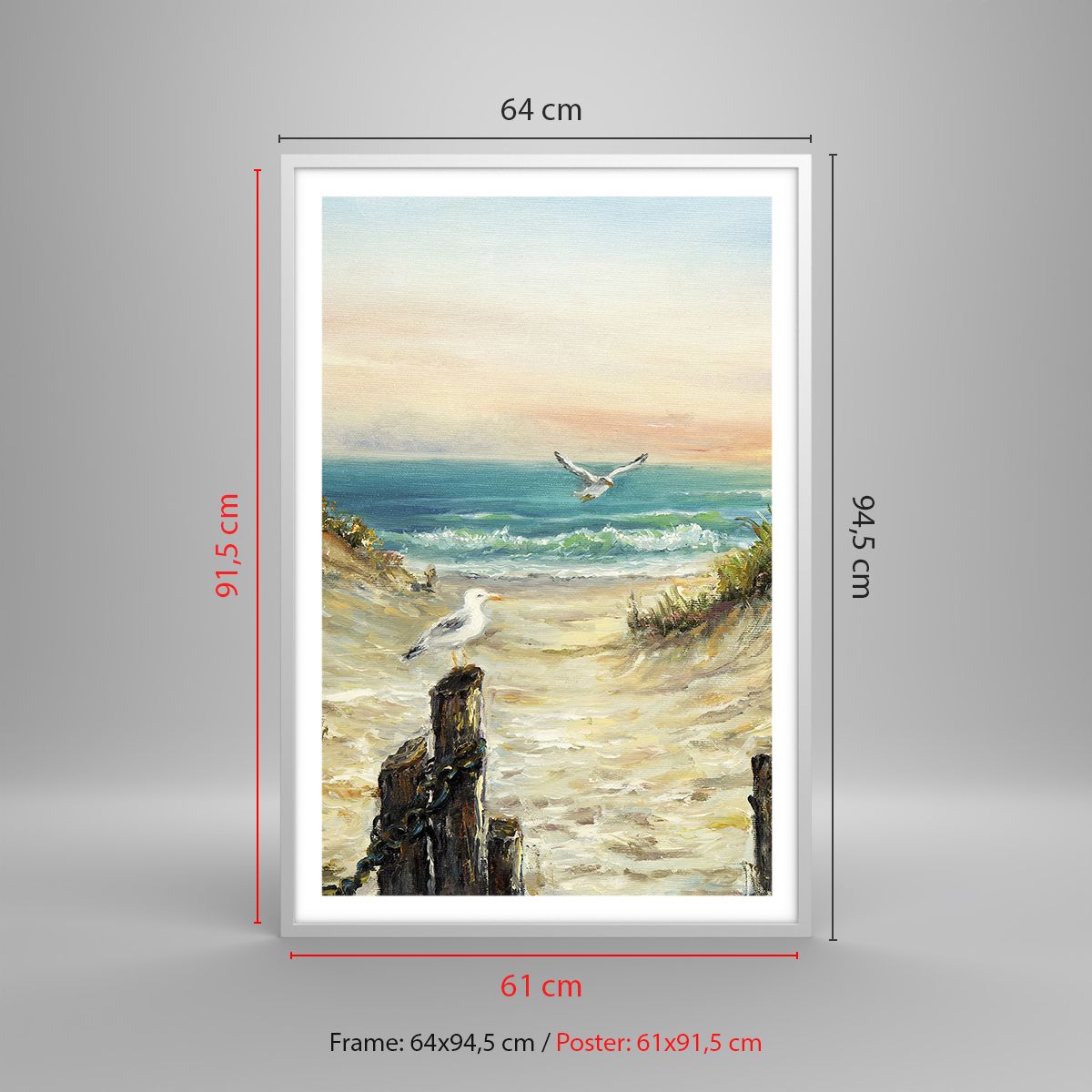 Poster in cornice bianca Arttor 50x70 cm - Nostalgia e malinconia -  Paesaggio, Lago, Barca, Natura, Bianco E Nero, Per il Salotto, Per la  Camera da